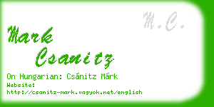 mark csanitz business card